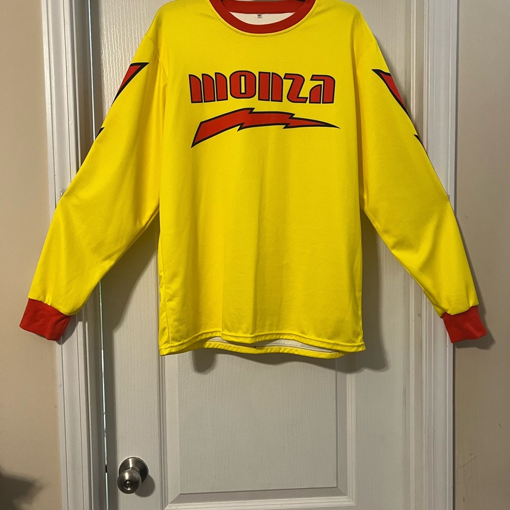 Vibrant Red and Yellow Long Sleeve Shirt